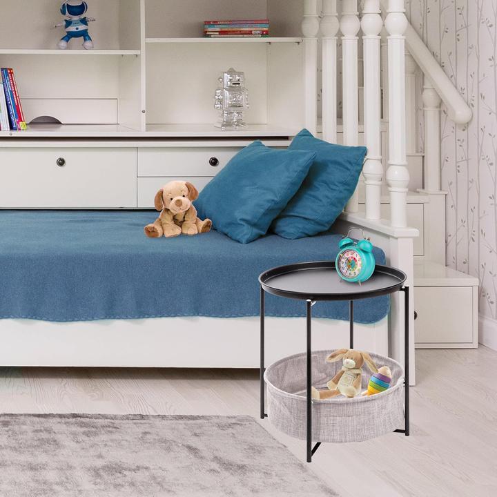 Image du produit Onvaya Runder Couchtisch mit Korb & Tablett