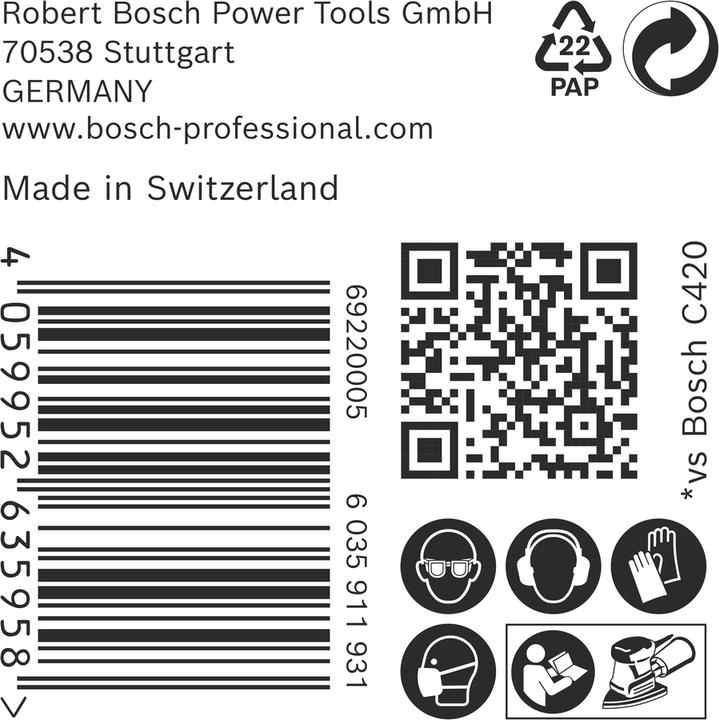 Produktbild Bosch Professional Zubehör EXPERT C470 Schleifpapier, 100 x 150 mm, G 240, 50 Stück (240)