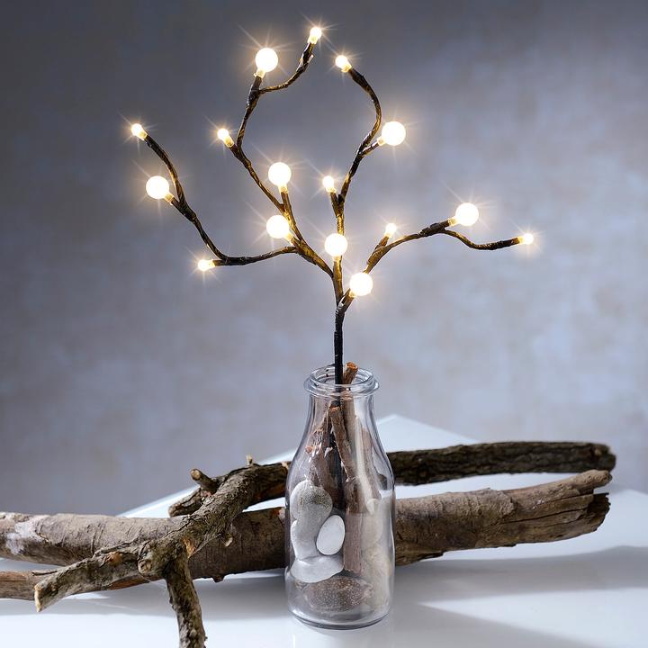 Image du produit Lunartec Branche lumineuse LED avec 16 boules lumineuses, 44 cm, fonctionne à piles (0.44 m)
