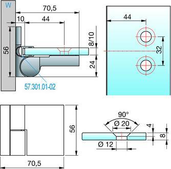 Produktbild Pauli+Sohn Duschtürbänder NIVELLO+ 8368