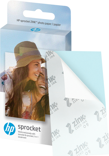 Produktbild HP Sprocket Fotopapier Zink (290 g/m², Foto (5x7.6cm), 20 x)