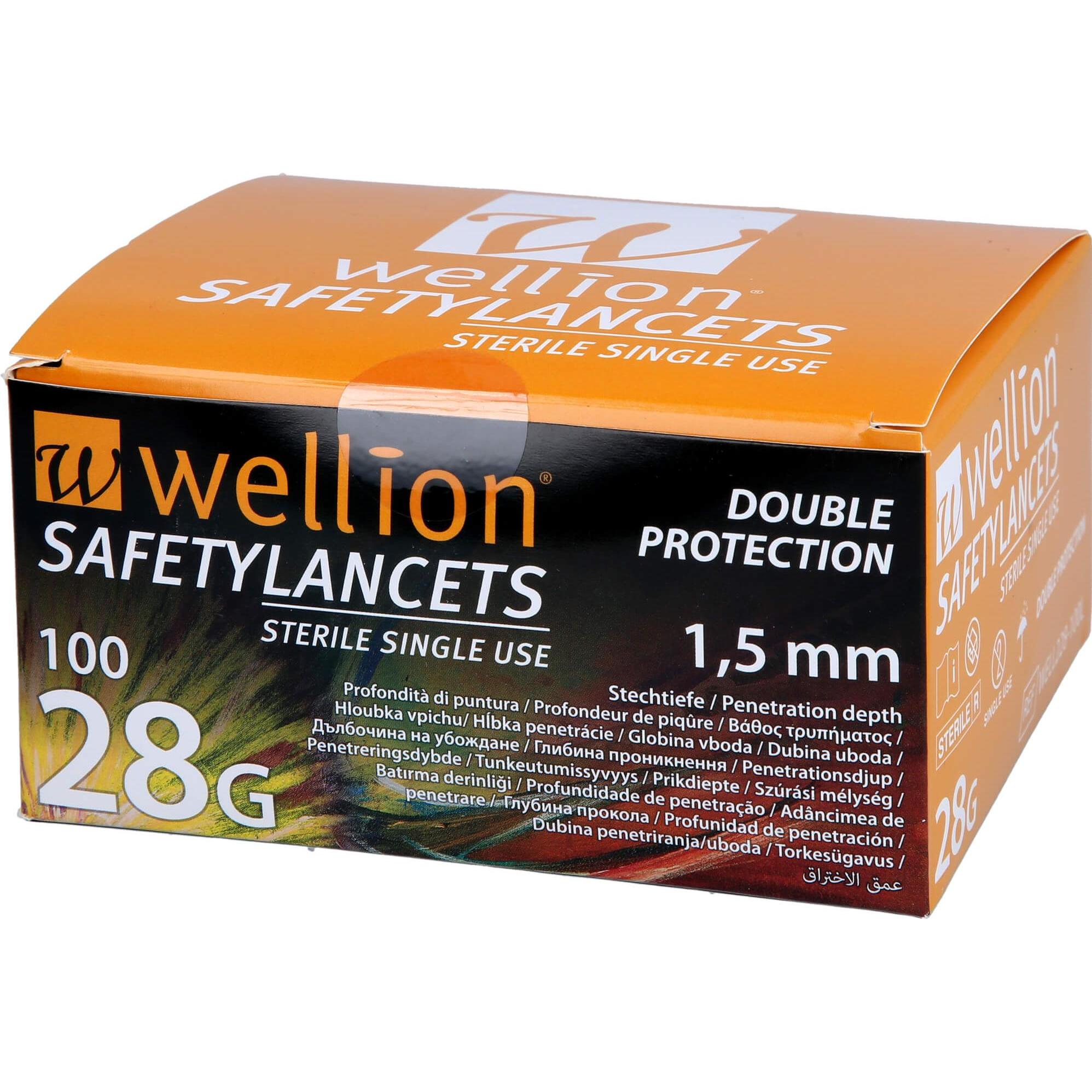 Thumbnail - Wellion, Bluttest, Safetylancets 28G Sicherheitseinmallanz, 100 St LAN (Lanzette)
