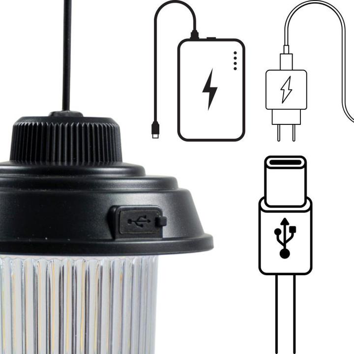Actual product image Redcliffs Latarka Lampa Camping USB 3 Rodzaje światła Czarny