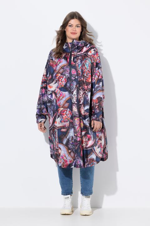 Actual product image Laurasøn Functional Unisex Hooded Rain Cape With Print (One size)