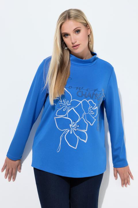 Actual product image Ulla Popken Metallic Floral Graphic Sweatshirt (48)
