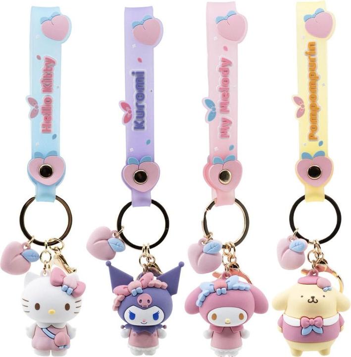 Actual product image YuMe Sanrio Peach Series Keychain with Hand Strap Hello Kitty and Friends Display (12)