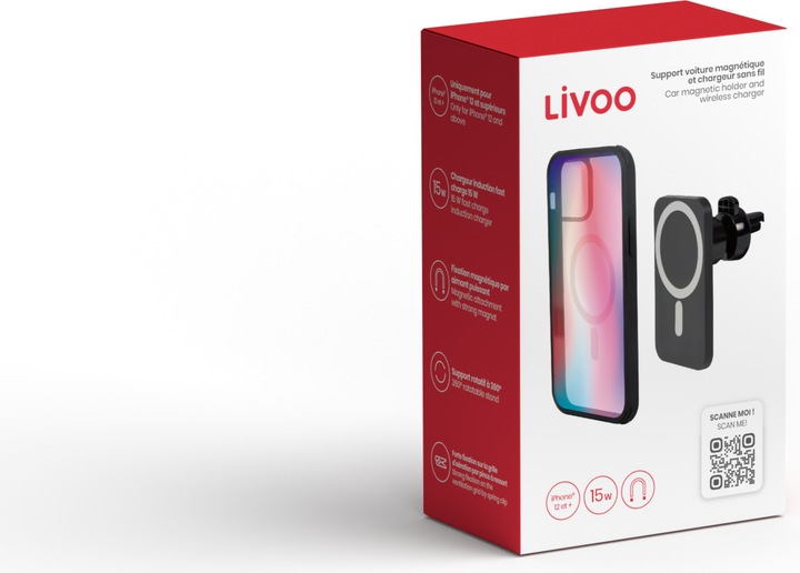 Actual product image Livoo Car magnetic holder and wireless charger