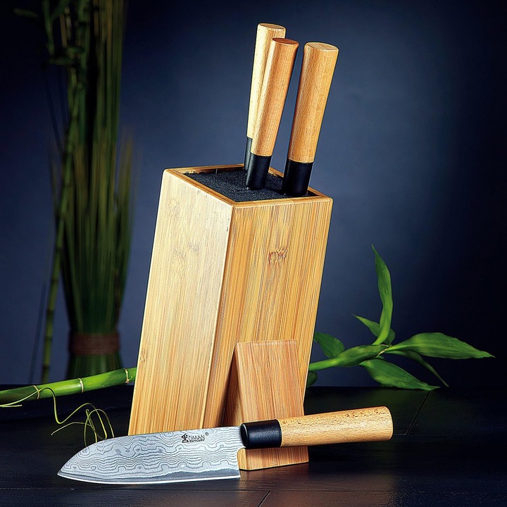 Actual product image Tokio Kitchenware Universal wooden knife block with bristle insert