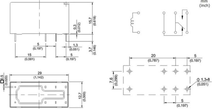 Produktbild Song Chuan LEISTUNGSRELAIS 17A 12VDC SPULE 1C - EINSCHALTSTROM 110A