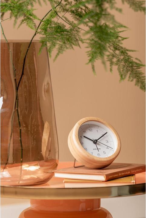 Produktbild Karlsson Klassischer Wecker Neat Round Bambus / Weiss