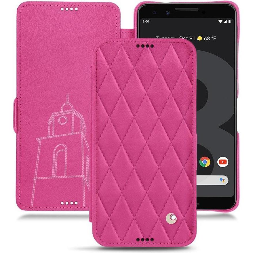 Thumbnail - Noreve Lederschutzhülle horizontal (Google Pixel 3), Smartphone Hülle, Rosa