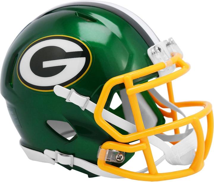 Actual product image Riddell Speed Mini Football Helmet Flash Green Bay Packers
