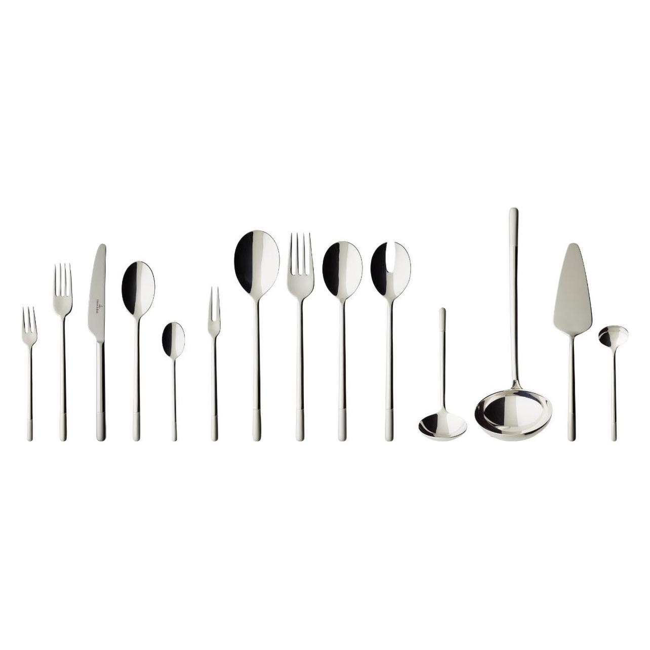 Villeroy & Boch Tafelbestek 70 Stuks Ella Satijn Afwerking, Bestek, Zilver