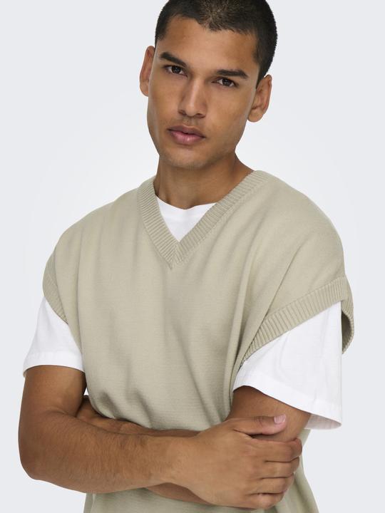 Produktbild Only & Sons Locker geschnitten V-Ausschnitt Strickweste Weste (XL)