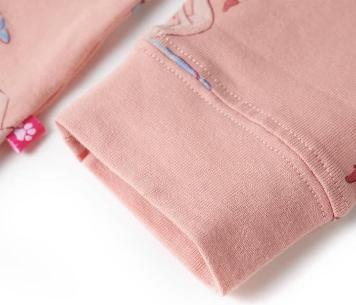 Actual product image vidaXL Children's pyjamas with long sleeves light pink 104,Material: 95 (104)