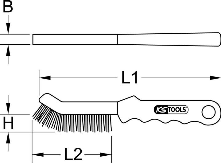 Actual product image KS Tools Steel wire brake saddle brush, 2-row, straight