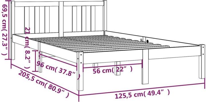 Actual product image vidaXL Bettrahmen (120 x 200 cm)