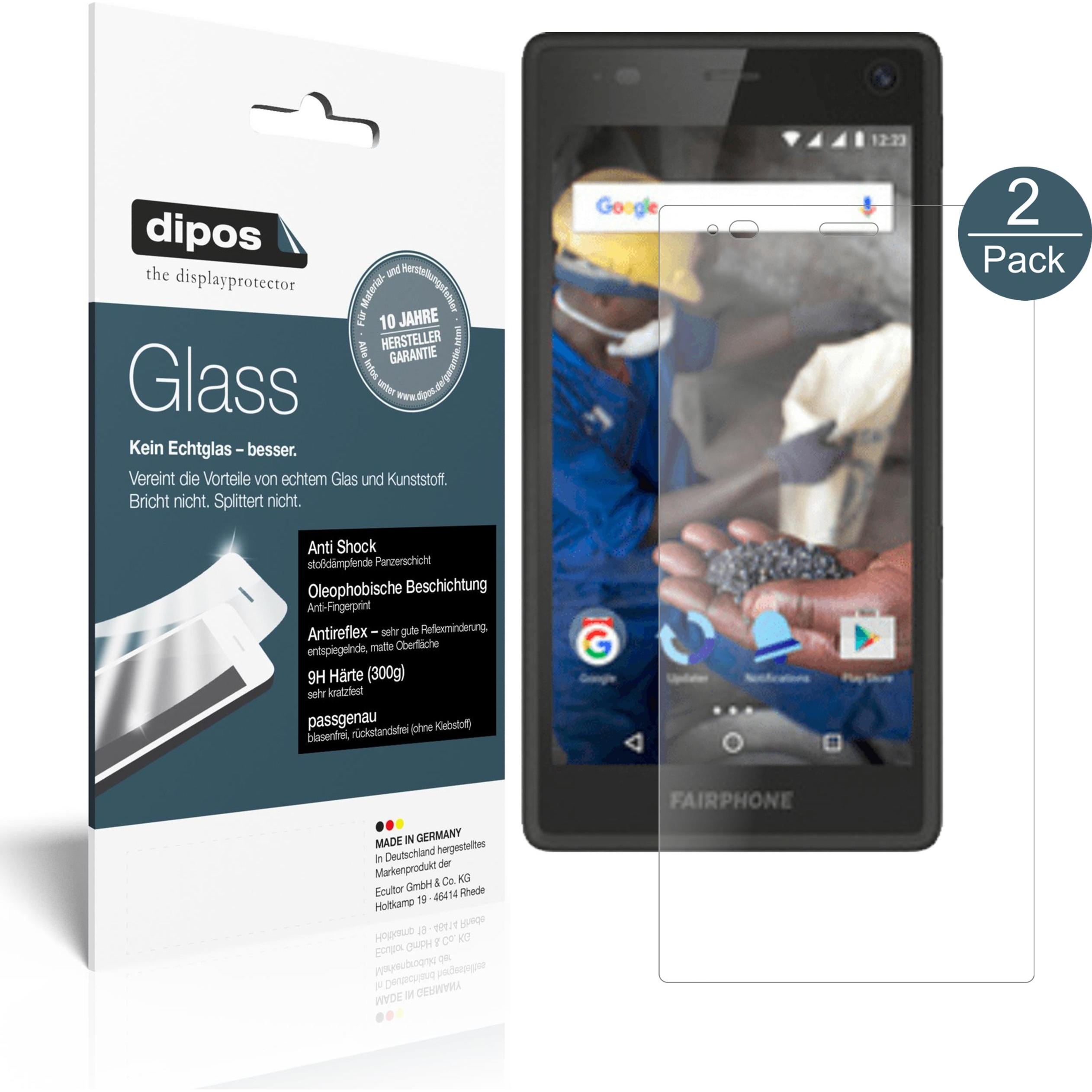 Dipos Displayschutz Anti-Shock (1 Stück, Fairphone 2), Smartphone Schutzfolie, Transparent