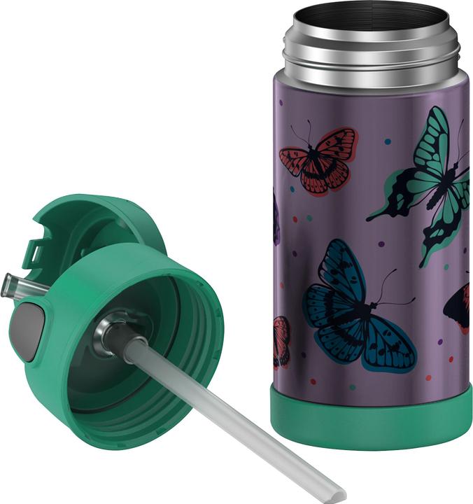 Actual product image Thermos Insulated drinking bottle FUNTAINER Straw Bottle Butterfly, 0.35 litre, double-walled stainless (0.35 l)