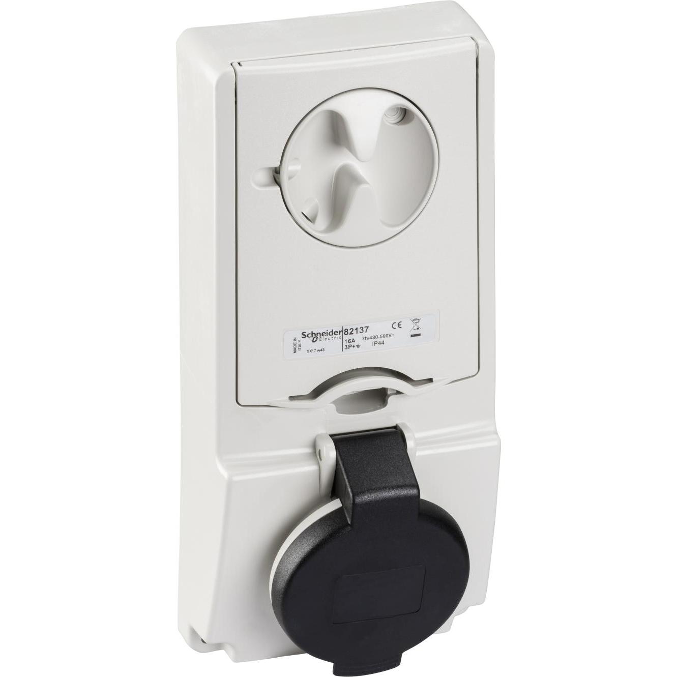 Schneider Electric, Steckdose, SE 82137 Anbausteckdose Verrieg. Ip44 16A 500V 4P