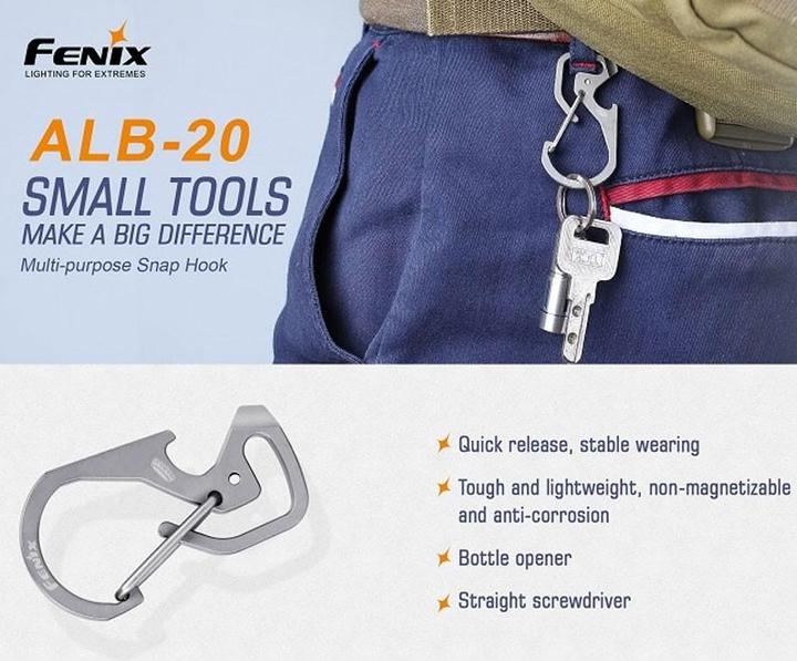 Actual product image Fenix ALB-20 Multifunction snap hook