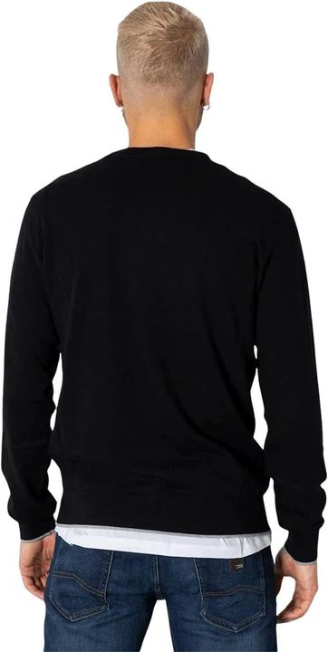 Produktbild Armani Exchange Heren Crew Neck Front Embroidered Sur Ton Logo Pullover Sweater, zwart, S (S)