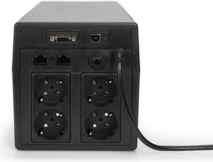 Immagine prodotto Digitus Line Interactive UPS 1000VA/600W nero con LCD 4xSchuko RJ11/RJ45 1xRS232 1xUSB AVR H160xW350xD... (1000 VA, 600 W, Interattivo linea UPS)