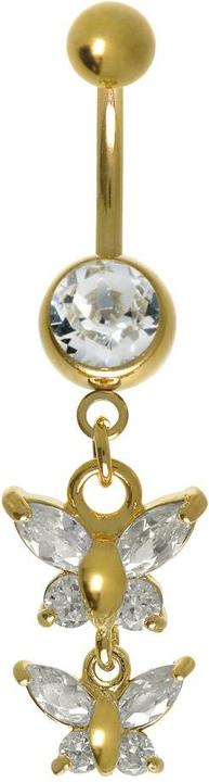 Produktbild Bijouteria Bauchpiercing (Chirurgenstahl 316L, Zirkonia, PVD Beschichtung (goldfarbig))