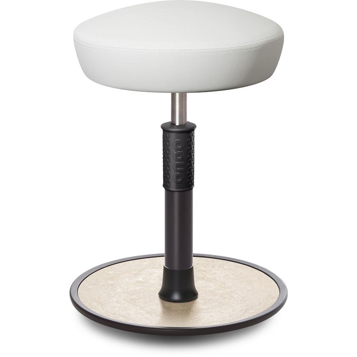 Ongo, Bürostuhl, Sitz- Stehhocker Free Regular Hutsitz skai Kunstleder Weiss schwarz /creme