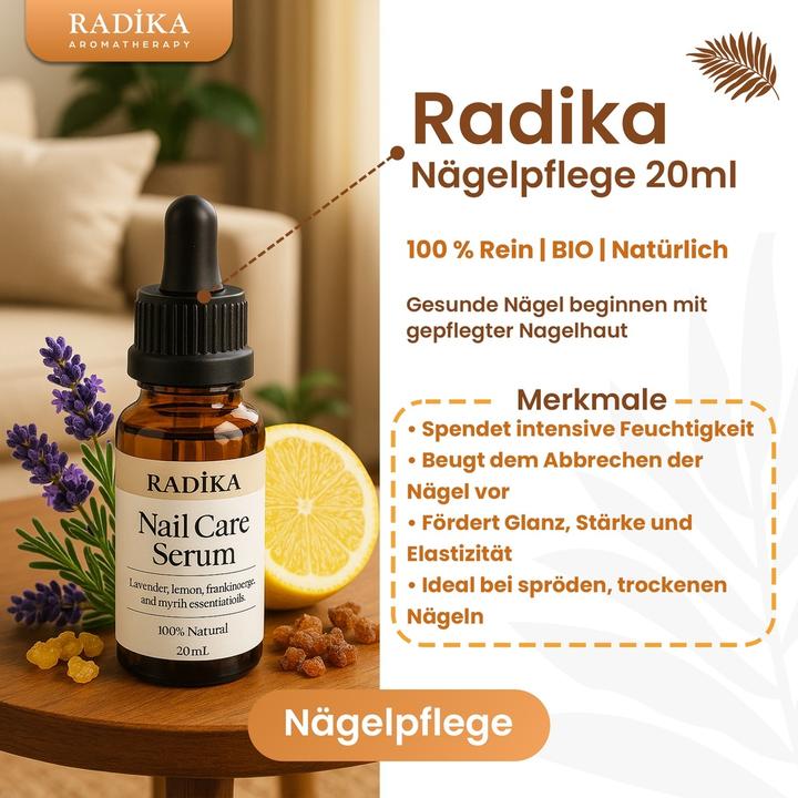 Productafbeelding Radika Nagelolie, nagelverzorging, handcrème, 100% puur, biologisch, natuurlijk, 10 ml (10 ml)