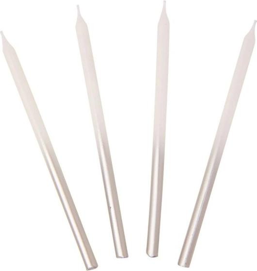 Actual product image TALKING TABLES Candles white and silver ombre - 16 pieces (16 pcs.)