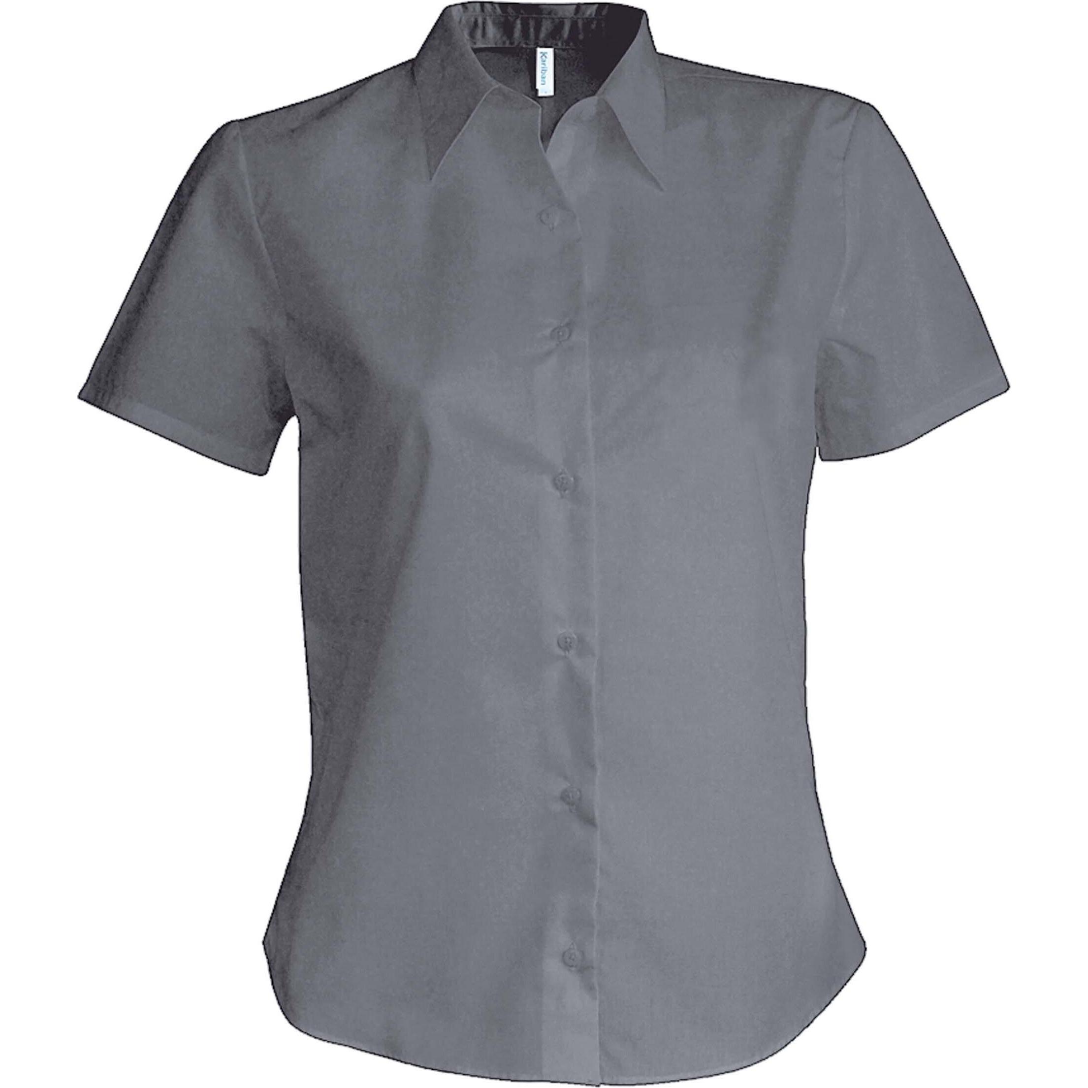 Kariban, Damen, Hemd, Oxford, Silber, (XXL)