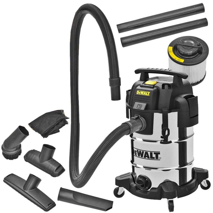 Actual product image DeWalt DXV30SAPTA Edelstahl 30L Nass-/Trockensauger mit PTA (Wet dry vacuum cleaner)