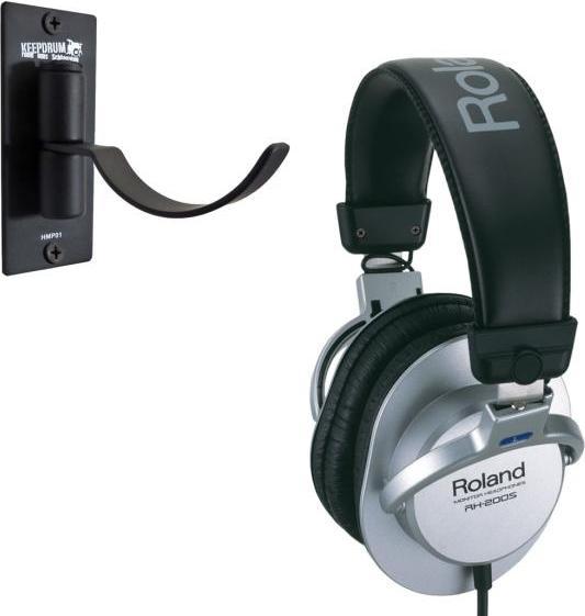 Actual product image Roland RH-200S Silver headphones with wall bracket (NC, Cable)