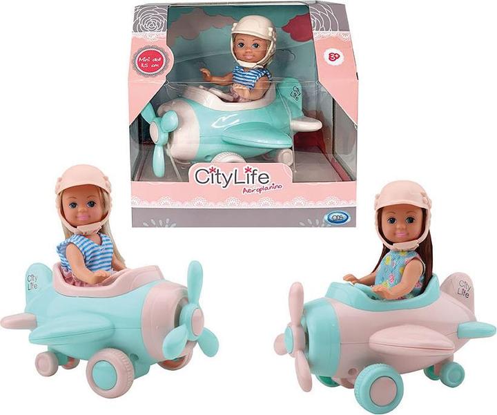 ODS 44417 Ods-City Life - Mini Doll Con Aereoplanino - Colore Casuale