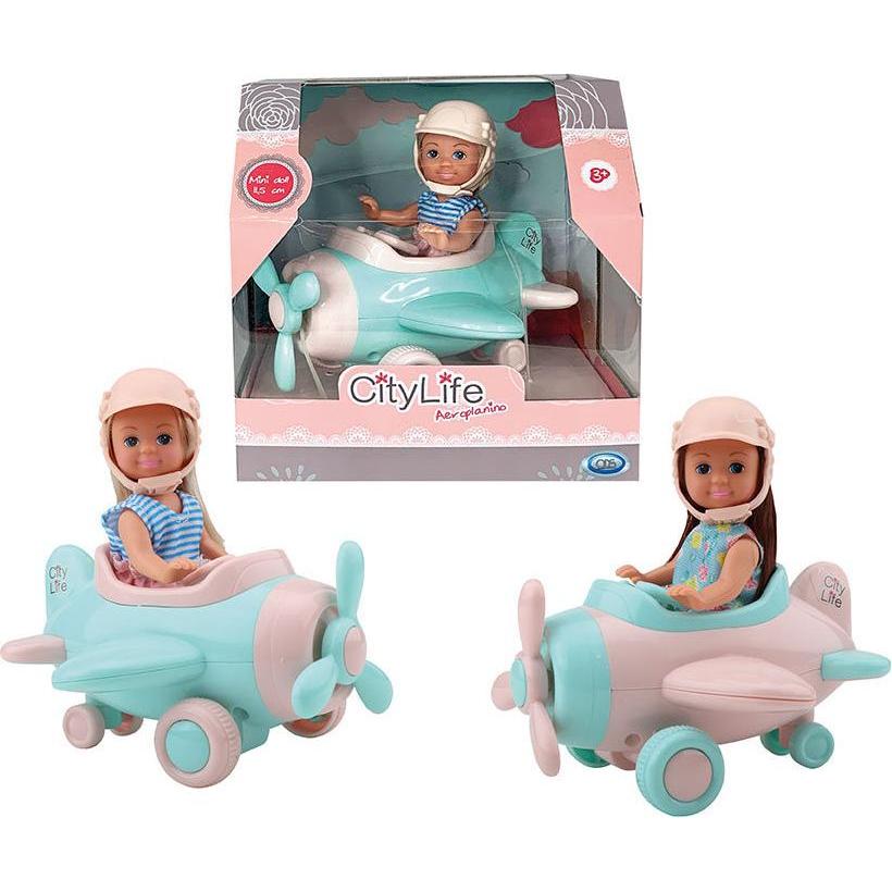 ODS 44417 Ods-City Life - Mini Doll Con Aereoplanino - Colore Casuale