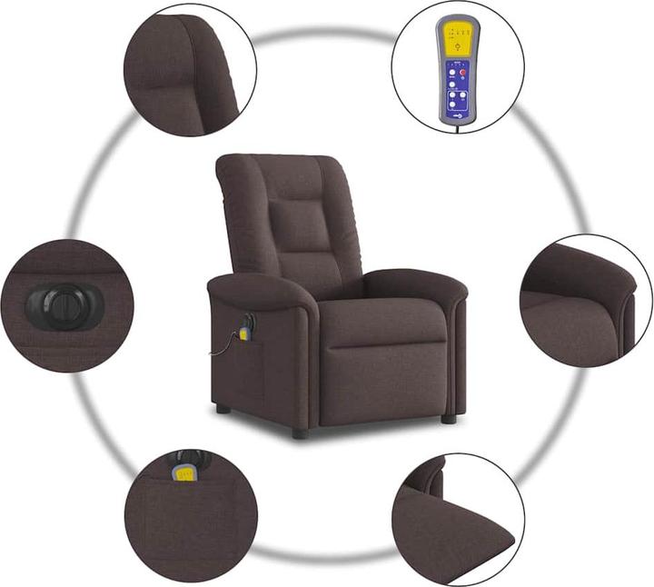 Immagine prodotto vidaXL Sedia da massaggio elettrica in tessuto marrone scuro
