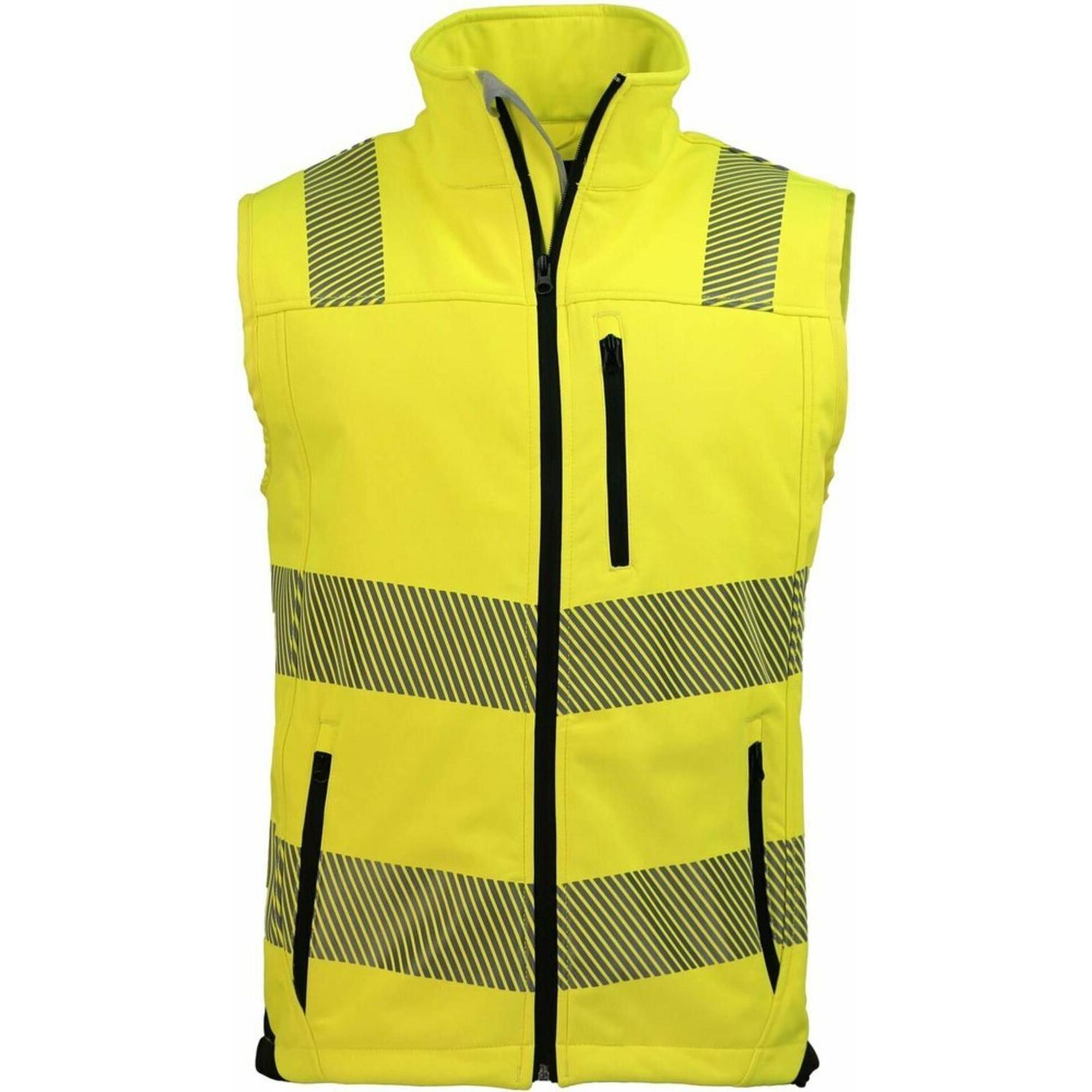 Asatex, Gilet di sicurezza, Gilet softshell ad alta visibilità classe 2 Trendline, giallo/nero taglia 3XL
