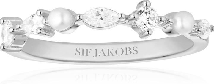 Sif Jakobs Silver ring with cubic zirconia and pearls Adria SJ-R12260-PCZ - Circuit: 54 mm (54, 925 Silber)