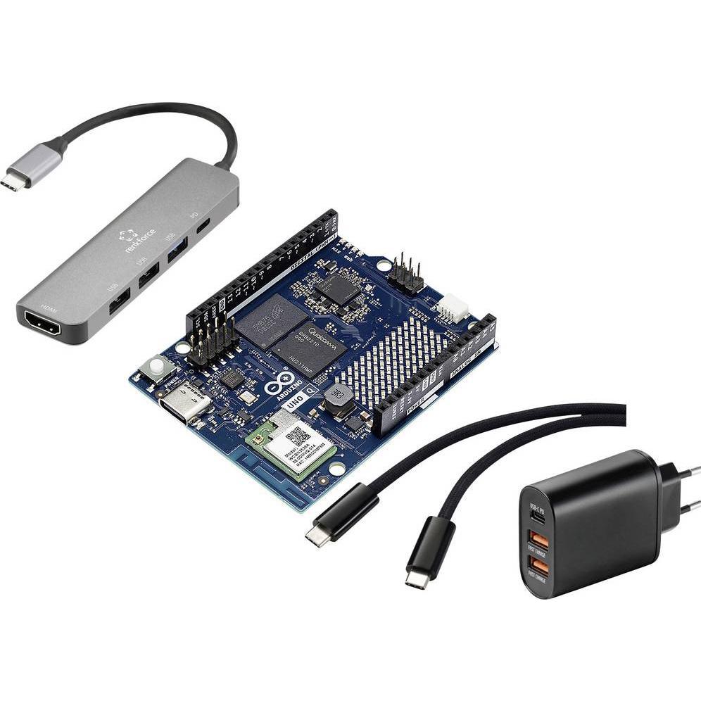 Tru Components Bundle Arduino UNO Q "Fiore" (4 GB / 32 GB eMMC), Scheda + Kit di sviluppo
