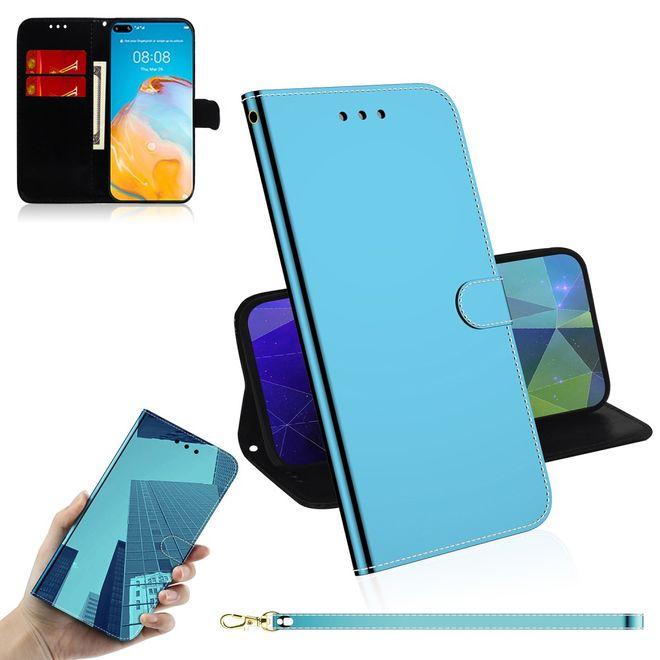 Thumbnail - MU Style Mirror Surface Bookcover Series (Huawei P40), Smartphone Hülle, Blau