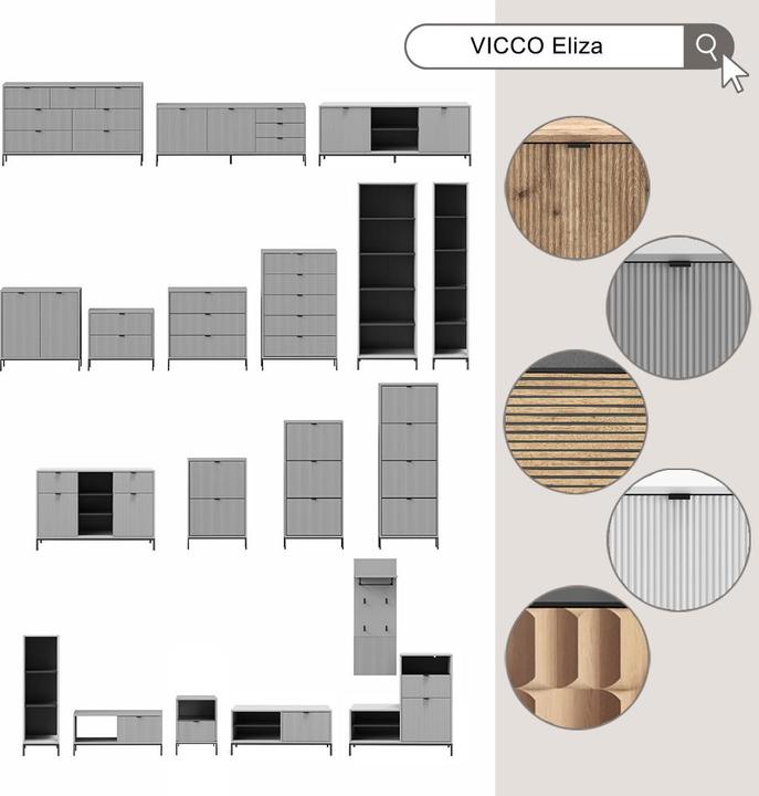 Produktbild Vichy Lowboard Eliza, Viking Oak, 150 x 60 cm mit 2 Türen