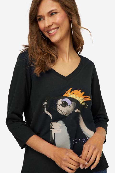 Produktbild Laurasøn T-Shirt, Robbe, V-Ausschnitt, 3/4-Ärmel, OEKO-TEX (L)