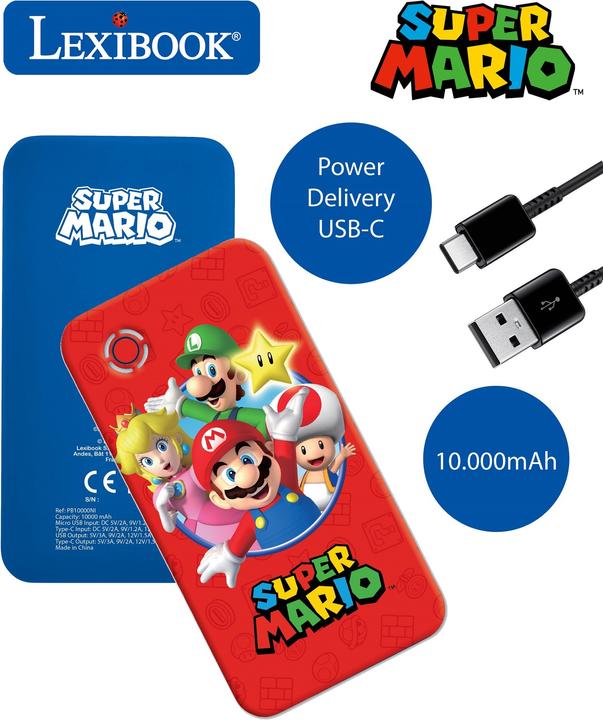 Actual product image Lexibook Super Mario 10,000 mAh Fast Charging Power Bank
