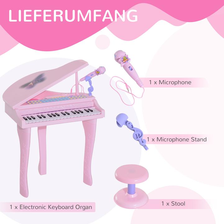 Image du produit Homcom Piano pour enfants avec tabouret (Anglais)