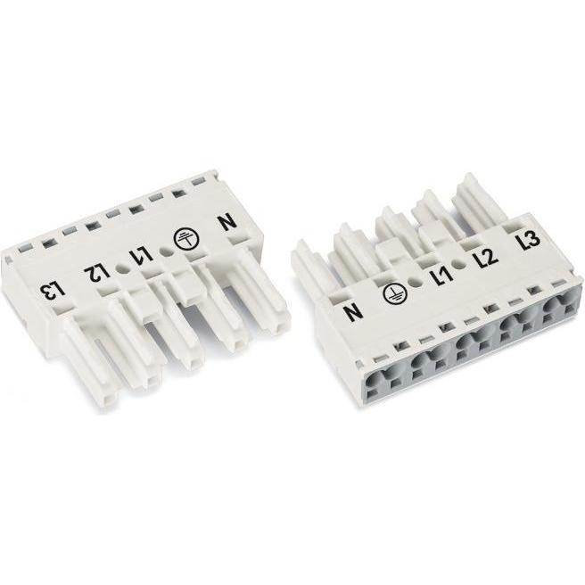 50x Wago Netz-Steckverbinder WINSTA MID, Elektronikkabel + Stecker, Weiss