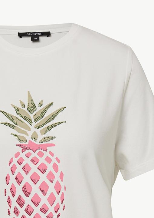 Actual product image Comma T-Shirt T-Shirt mit Glitzer-Artwork (46)