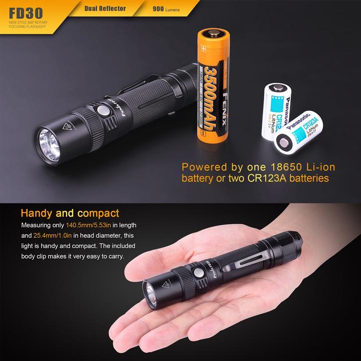 Produktbild Fenix Taschenlampe FD30 LED mit Cree XP-L HI 360 Grad fokussierbar inkl. Akku