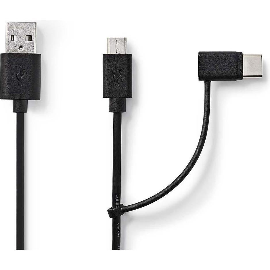 Nedis 2 in 1 USB-Lade- und Synchronisierungskabel USB A männlich (1 m, USB 3.2 Gen 1), USB Kabel