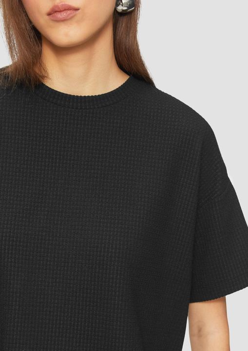Produktbild S.Oliver T-Shirt Rundhalsshirt mit überschnittener Schulter aus einer strukturierten Ware (XS)